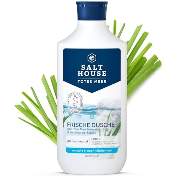 Salthouse Totes Meer Therapie Frische Dusche, Lemongrass-Duft, 250ml – Vitalisierende Duschpflege mit Totes Meer Salz, dermatologisch bestätigt für sensible Haut