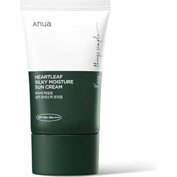 Anua Heartleaf Silky Moisture Sun Cream SPF 50+ PA++++, 50ml – Leichte, nicht fettende Sonnencreme mit intensivem Hautschutz und beruhigenden Inhaltsstoffen – Bild 1