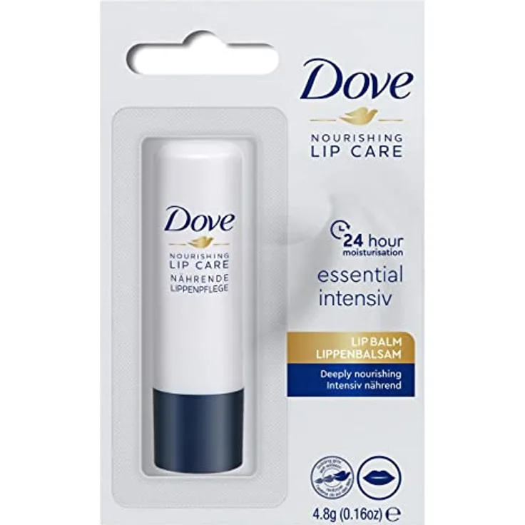 Dove Nourishing Lipcare, Lippenbalsam 4,8g mit Sheabutter und Jojobaöl, langanhaltende Feuchtigkeit für trockene Lippen