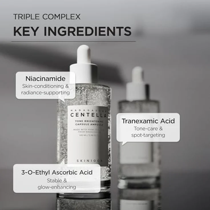 SKIN1004 Madagascar Centella Tone Brightening Capsule Ampoule, hydratisierendes Gesichtsserum für klare und glatte Haut, 50 ml – Bild 4