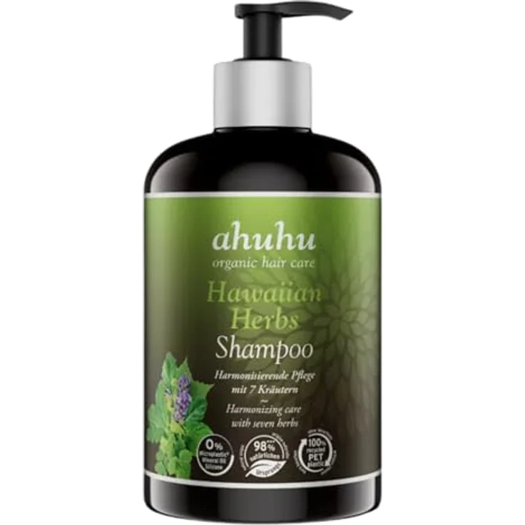 ahuhu HAWAIIAN HERBS 7-Kräuter Shampoo XXL (500 ml) - Mildes Pflegeshampoo mit natürlichen Kräuterextrakten, vegan, für gesunde Haare und ausgeglichene Kopfhaut – Bild 1