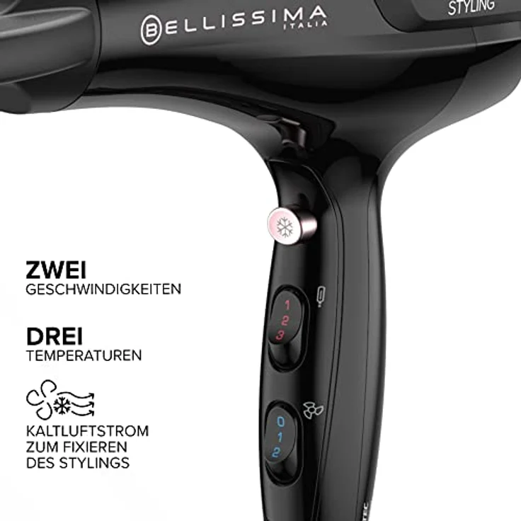 BELLISSIMA S9 2300, Schnellhaartrockner 2200W mit Stylingdüse, für alle Haartypen geeignet, kompaktes Design – Bild 3