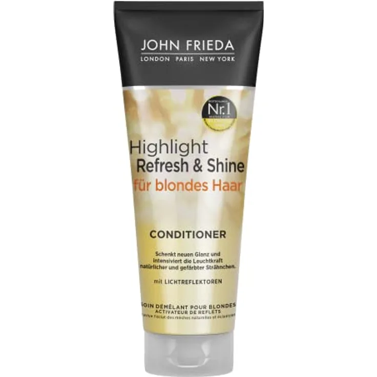John Frieda - Highlight Refresh & Shine Conditioner - Inhalt: 250 ml - Neuer Glanz und intensive Leuchtkraft für blondes Haar & Strähnchen
