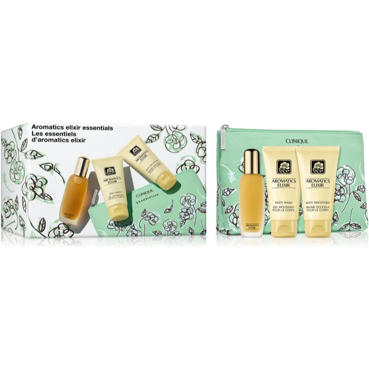 Clinique Aromatics Set Geschenkset für Damen, Eau de Parfum 45 ml, Body Wash 75 ml, Body Lotion 75 ml, inklusive Kosmetiktasche