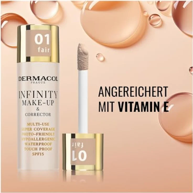 Dermacol Infinity Make-up, hoher Deckkraft Concealer mit SPF 15, Farbton 03 Sand, 20 g – Bild 2