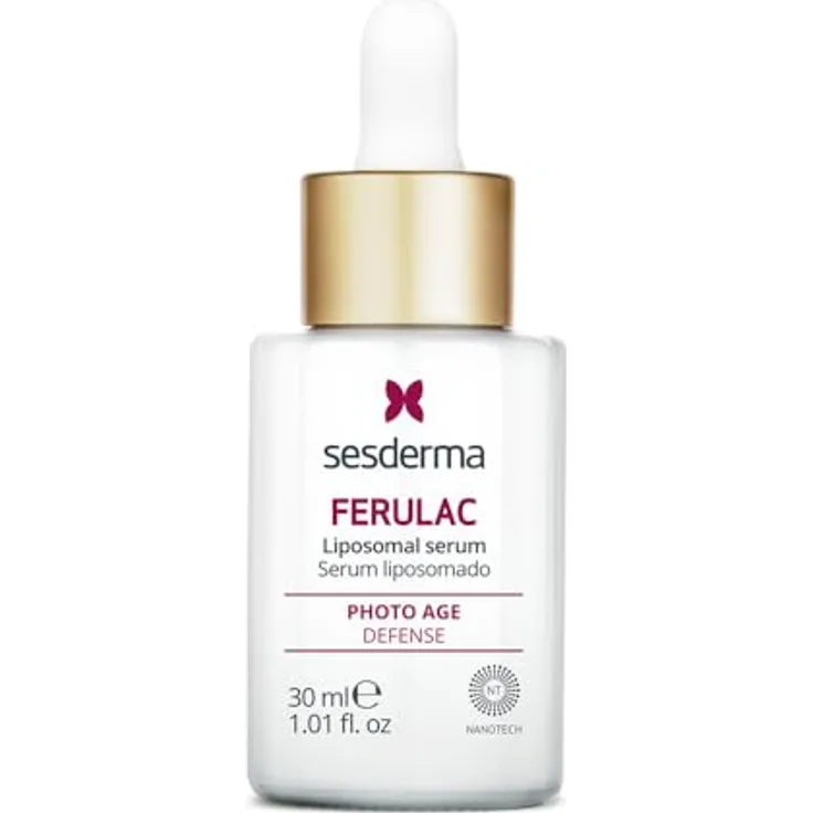 Sesderma Ferulac Liposomal Serum Photo Age, Intensiv-Serum gegen Falten, 30 ml, für empfindliche Haut, spendet Feuchtigkeit und glättet feine Linien