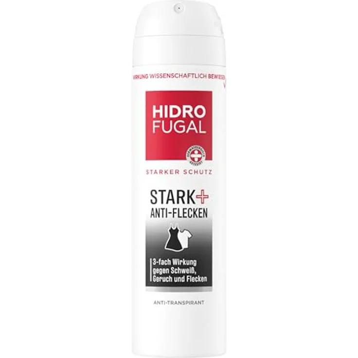 Hidrofugal STARK + ANTI-FLECKEN Spray, Antitranspirant Deo gegen Schweiß, Geruch & Flecken, alkoholfrei mit frischem Duft, 150 ml – Bild 1