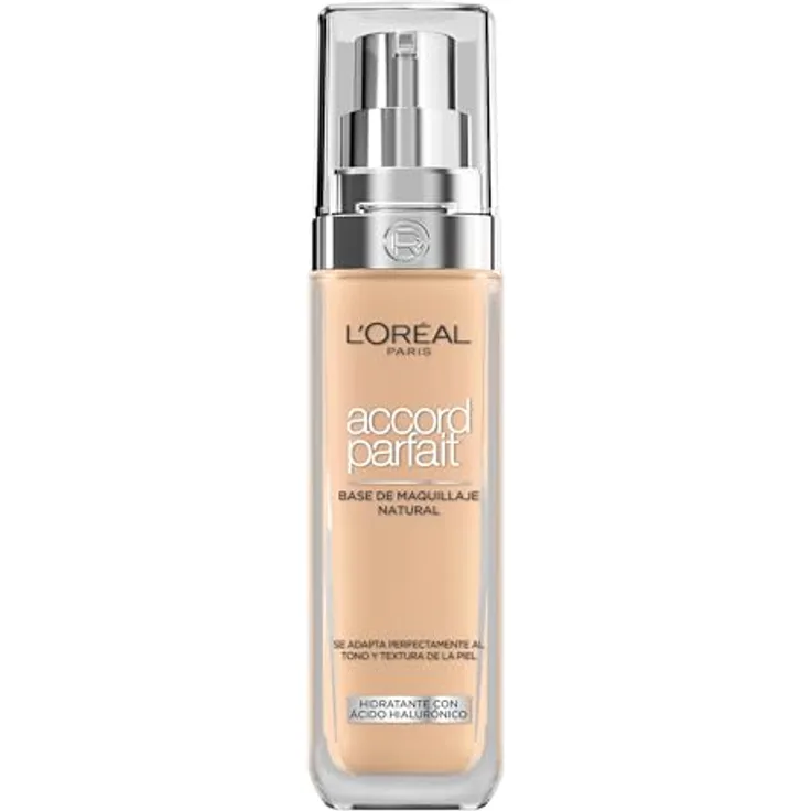 L'Oréal Paris Accord Perfait Flüssige Foundation, 24 Stunden Feuchtigkeit, mit Hyaluronsäure, Goldbeige (3.D), für alle Hauttypen, 30 ml