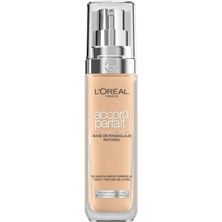 L'Oréal Paris Accord Perfait Flüssige Foundation, 24 Stunden Feuchtigkeit, mit Hyaluronsäure, Goldbeige (3.D), für alle Hauttypen, 30 ml – Bild 1