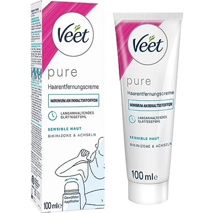 Veet Haarentfernungs-Creme Bikini & Achseln Sensitive Enthaarungscreme 100 ml – Bild 1