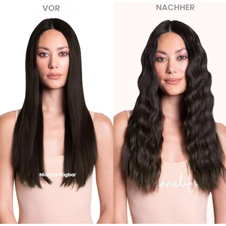WENNALIFE Clip in Extensions, Echthaar 50cm 120g, 7pcs Dunkel Braun Haarverlängerungen mit silikonverstärkten Clips – Bild 5
