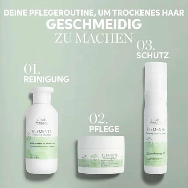 Wella Professionals Elements Renewing Shampoo 500 ml - NEU, Milde Haarpflege für trockene Kopfhaut – Bild 4