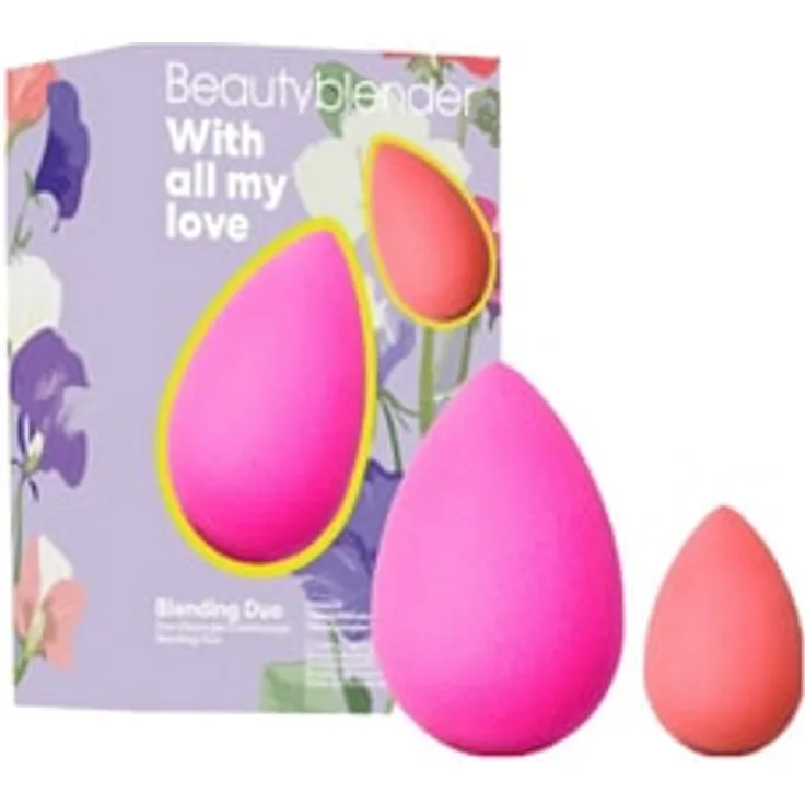 beautyblender With All My Love Make-Up Schwamm, Duo in Pink und Cheeky Pink, blütenblattweich und romantisch inspiriert