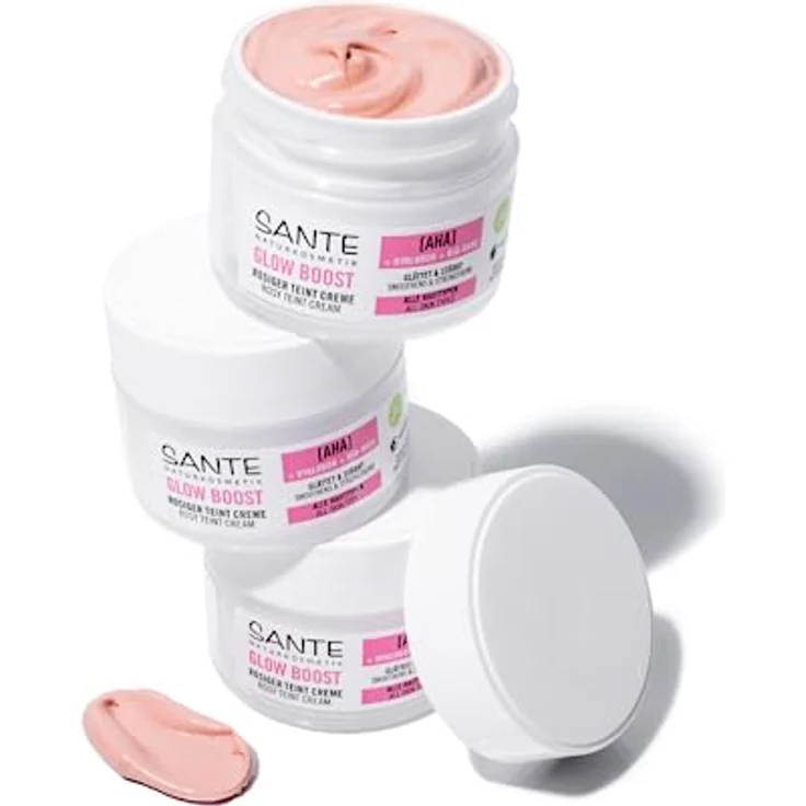 SANTE Glow Boost Teint Creme AHA Hyaluron & Bio-Rose, feuchtigkeitsspendende Gesichtscreme, 50 ml – Bild 6