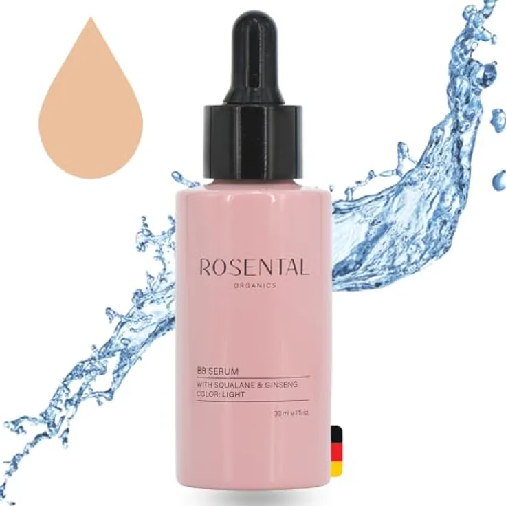 Rosental ORGANICS BB Serum (30ml) - Getöntes Gesichtsserum mit Squalan, Aloe Vera & Ginseng - Feuchtigkeitsspendende Gesichtspflege - Neue Formulierung (Light)