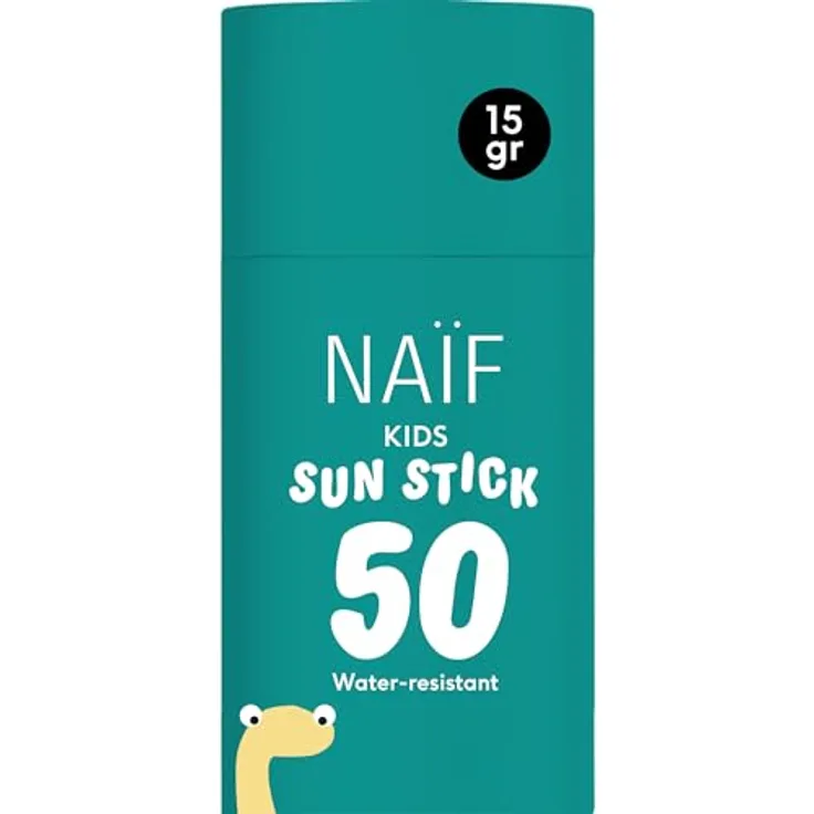 Naïf Kids Sun Stick SPF50, Sonnenschutz für Gesicht, Nase, Ohren und Lippen, wasserresistent, 15g
