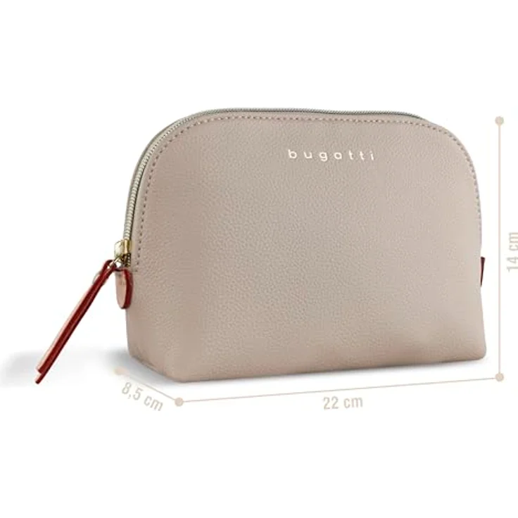 bugatti Ella Kulturbeutel, Kosmetiktasche, Toiletry Bag, Waschtasche, Waschbeutel, Toilettentasche in beige – Bild 2