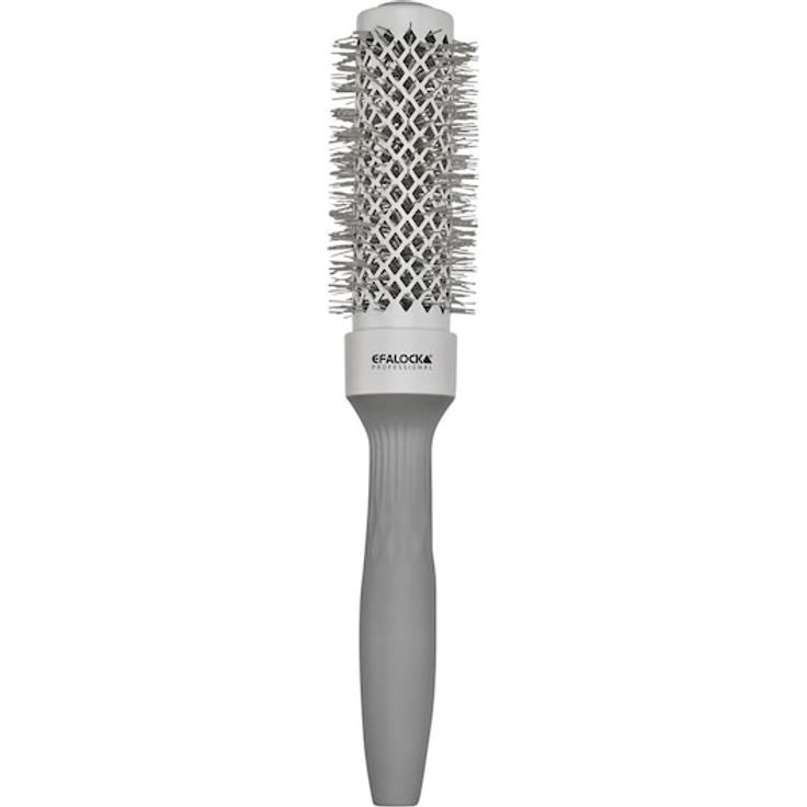 Efalock Professional Secret Shine Pro Rundbürste, Keramikbeschichtung, ergonomischer Griff, antistatische Eigenschaften, Grau