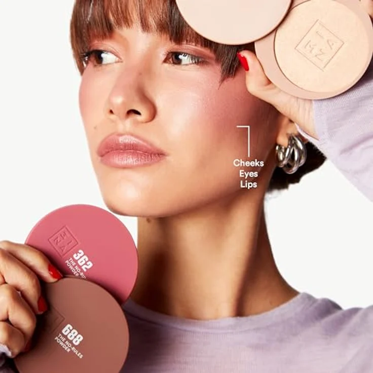 3INA The No-Rules Powder, multifunktionales Make-up für Augen, Lippen und Gesicht, Farbton 688 - Deep Cocoa, matte Textur, 8 g – Bild 2