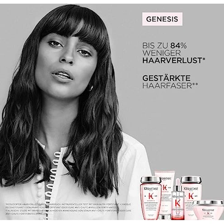 Kérastase Shampoo für feines Haar, Nährendes und kräftigendes Haarbad gegen Haarverlust, Bain Hydra-Fortifiant, Genesis, 2 x 500 ml, 1 LT – Bild 4