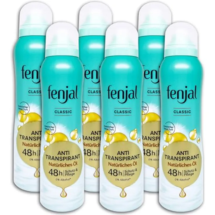 Fenjal Antitranspirant Classic Deo Spray, 6er Pack, 6 x 150 ml