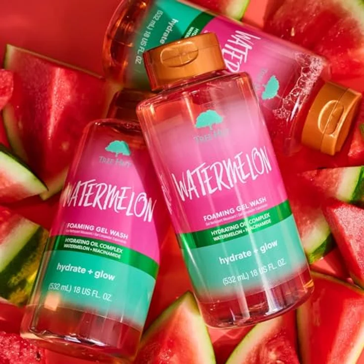 Tree Hut Watermelon Foaming Gel Wash, schäumendes Reinigungsgel mit veganem Kollagen und Niacinamid, 532 ml – Bild 4