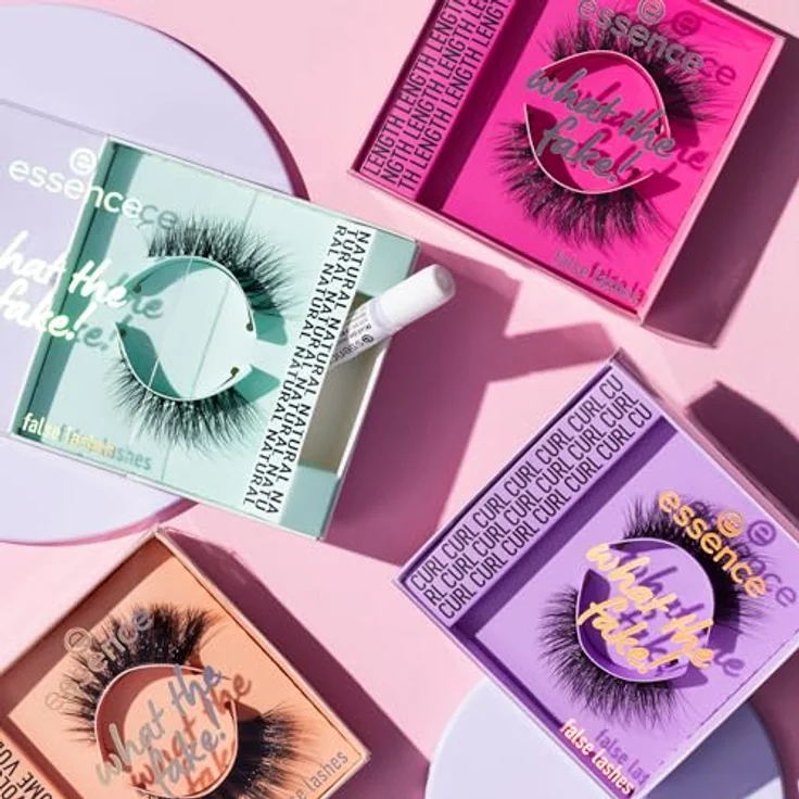 essence what the fake! false lashes - Dramatic Length Wimpern mit ultradünnem Wimpernband und Wimpernkleber, wiederverwendbar – Bild 7