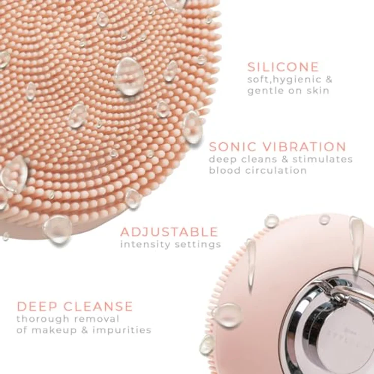 STYLPRO Routine Facial Cleansing Device, Gesichtsreinigungsgerät mit einstellbaren Schallvibrationen und weichen Silikonborsten, wasserdicht, wiederaufladbar – Bild 3