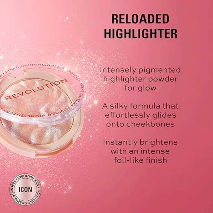 Makeup Revolution London Re-loaded Hochpigmentierter pudriger Highlighter 10 g Farbton Peach Lights – Bild 3