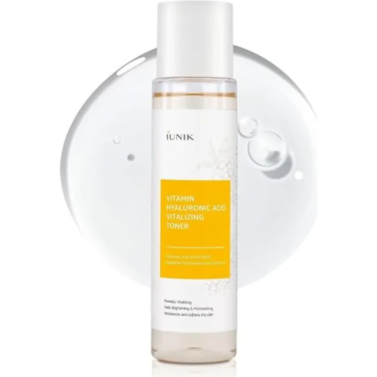 iUNIK Vitamin Hyaluronic Acid Vitalizing Toner, Gesichtsreinigung mit 5% Sanddorn-Fruchtextrakt und 45% Hyaluronsäure, 200 ml