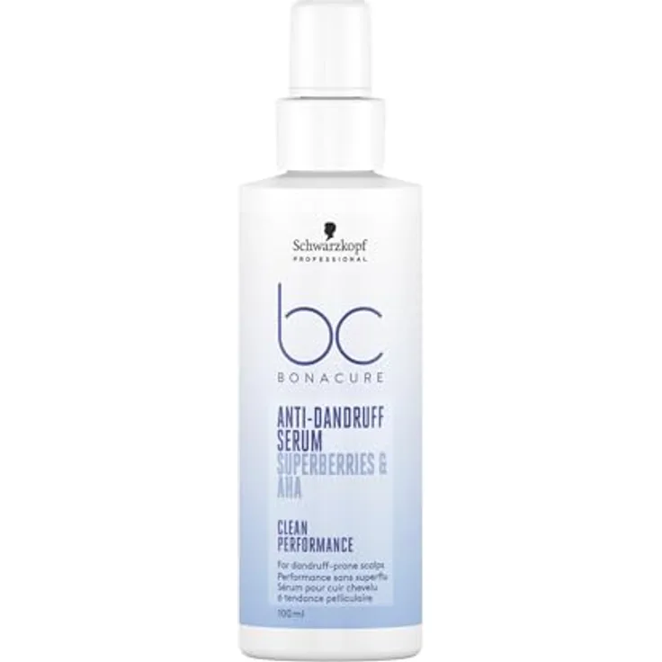 Schwarzkopf Professional Bonacure Anti Dandruff Serum Hair Serum For Dandruff Prone Scalps Superfood Complex Superberries AHA Eliminates Visible Dandruff Flakes Vegan pH Balanced Formula 100 ml, Vegan & pH Balanced Formula, Superfoods Complex, Superberries AHA