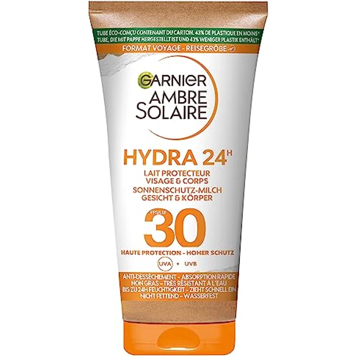 Garnier Ambre Solaire Sonnencreme Feuchtigkeitsspendende Sonnenschutz Milch LSF 30ung (1 x 50 ml) – Bild 1