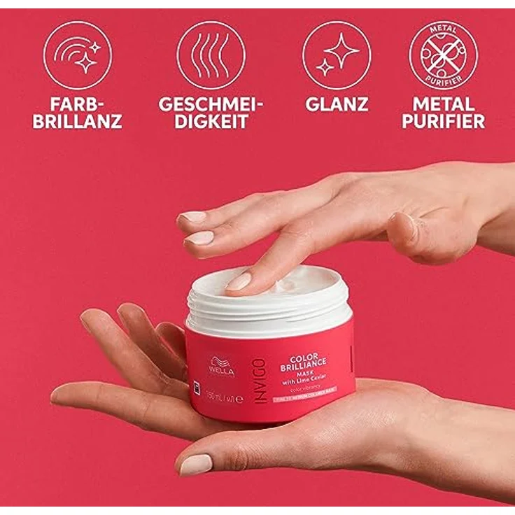 Wella Professionals Invigo Color Brilliance Mask fine – Haarmaske für feines, gefärbtes Haar – farbschützende Haarkur mit Vitamin E und Antioxidanzien – 150 ml – Bild 2