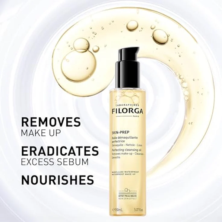 FILORGA SKIN PREP PERFECTING CLEANSING OIL, Gesichtsreinigungsöl für empfindliche Haut, 150 ml, entfernt wasserfestes Make-up, natürliche Inhaltsstoffe – Bild 2