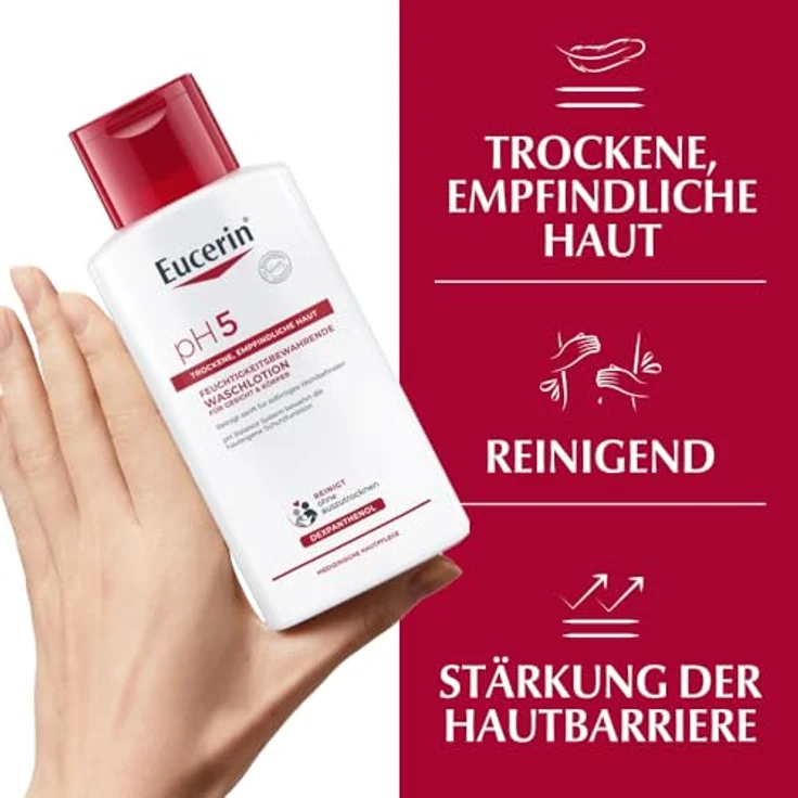 Eucerin Reinigung pH5 Waschlotion Empfindliche Haut Reinigungslotion 200 ml mit reinigender Wirkung – Bild 4