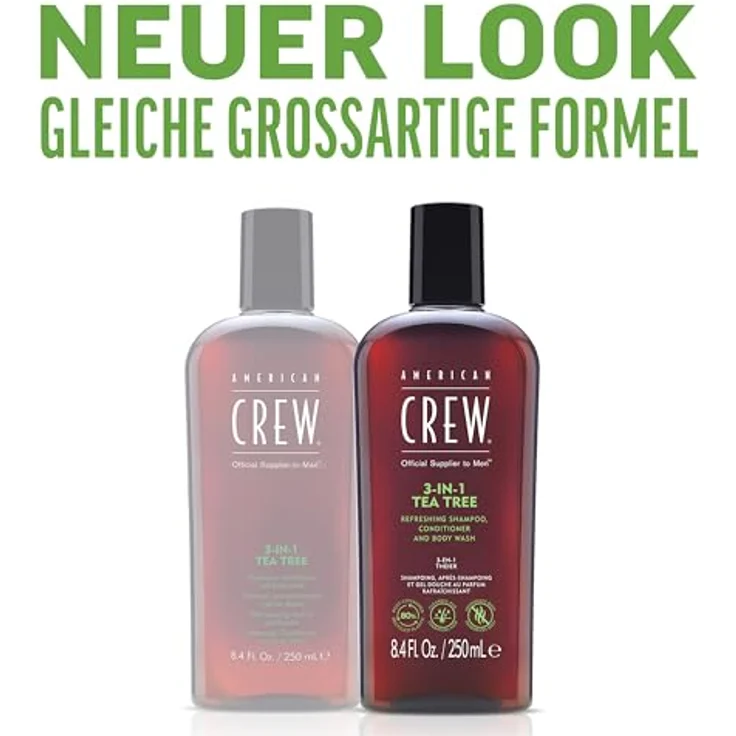 American Crew 3-IN-1 Tea Tree Shampoo, Conditioner und Duschgel 3in1 1000 ml – Bild 2