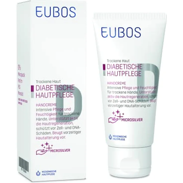 EUBOS | DIABETISCHE HAUTPFLEGE | HANDCREME | 50ml | Körperlotion bei trockener, strapazierter Haut von Diabetikern | klinisch getestet