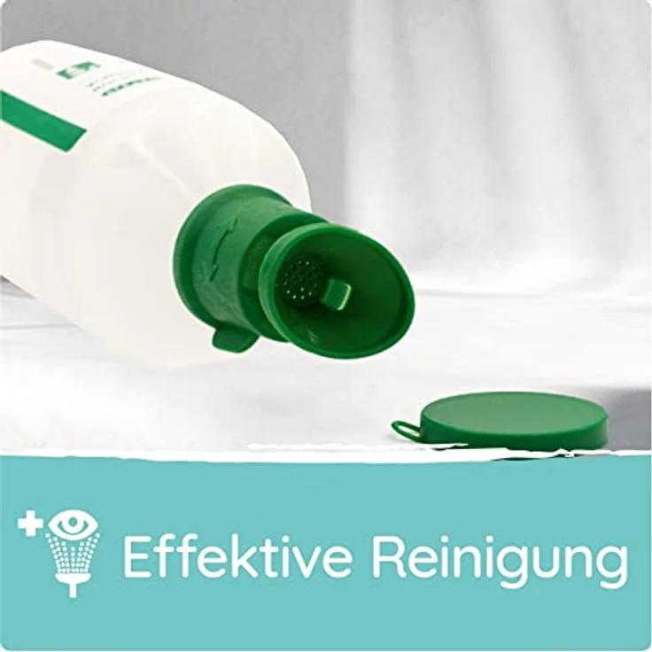 FLEXEO Augenspülstation inkl. 2 × 500 ml Flaschen Kochsalzlösung und Wandhalterung - Augenspülung - Augendusche - Eyewash station - sterile NaCl 0,9 Augenspüllösung - Eye wash - Hohe Sichtbarkeit und effektive Reinigung – Bild 4