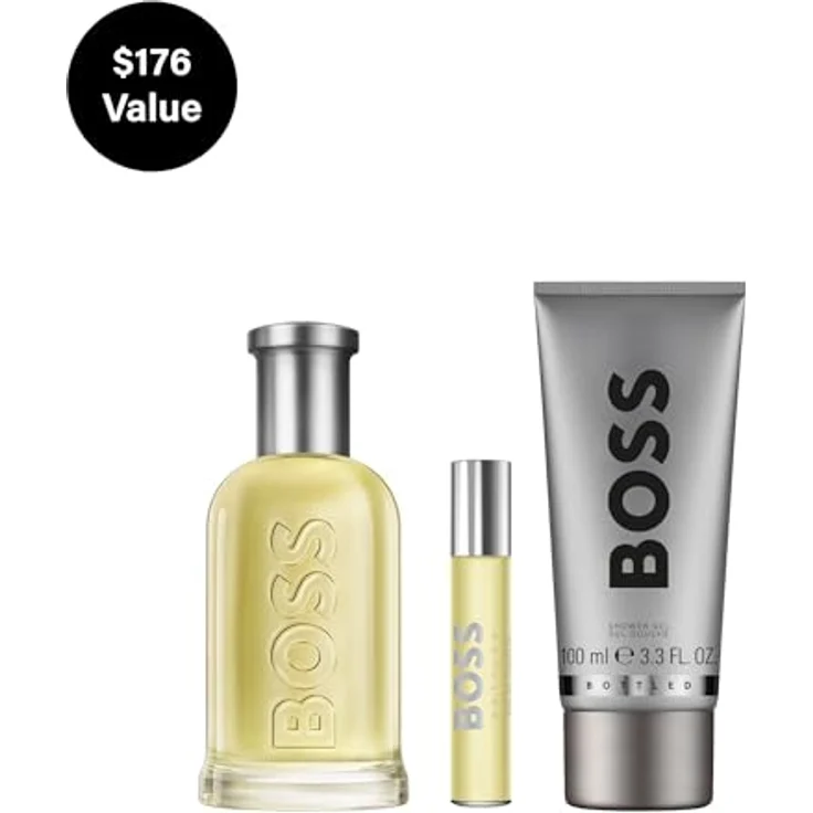 Hugo Boss BOSS Bottled Geschenkset für Herren, Eau de Toilette 100 ml & Mini 10 ml, parfümiertes Duschgel 100 ml, ideal als Geschenk – Bild 2