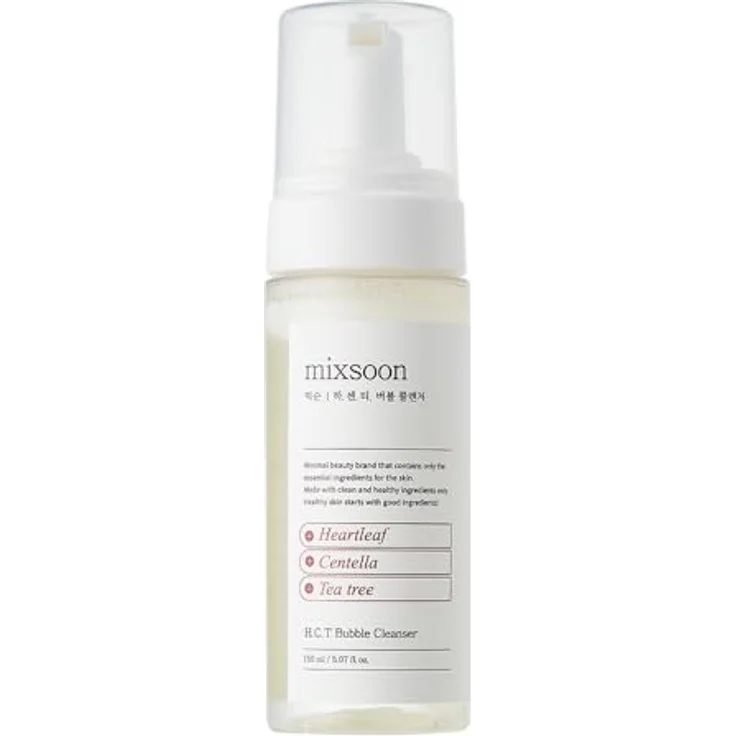 mixsoon H.C.T. Bubble Cleanser, Selbstschäumender Gesichtsreiniger mit Heartleaf, Centella & Teebaum, AHA/BHA Reinigung für empfindliche & zu Akne neigende Haut, 150 ml – Bild 1