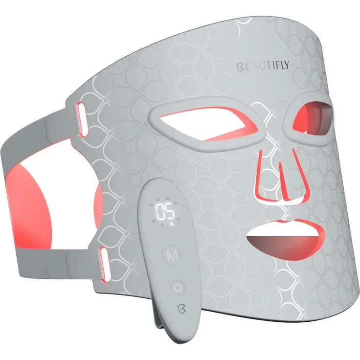 Beautifly AuraSkin Pro LED-Gesichtsmaske, Lichttherapie mit rotem und blauem Licht, USB-aufladbar, 1 St.