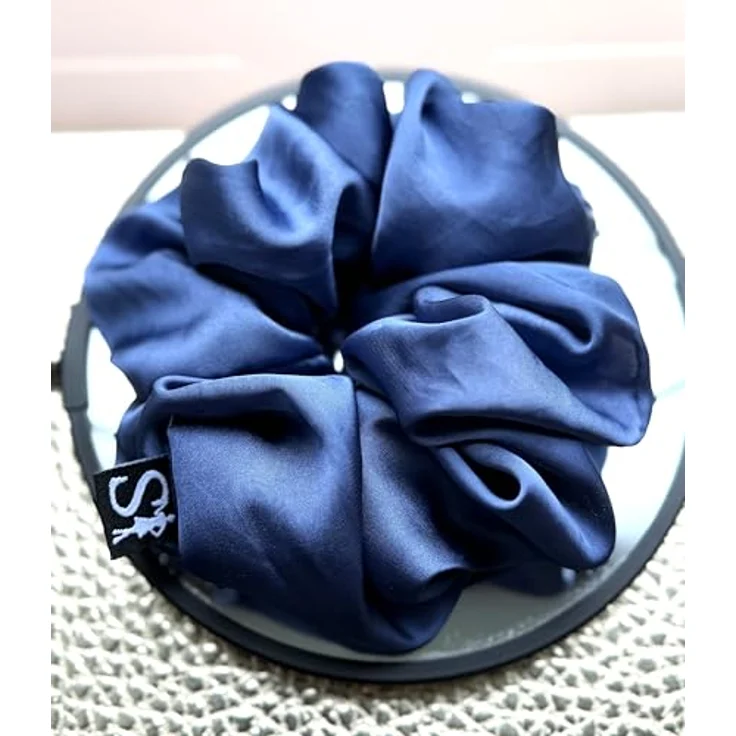Sister Young LILU STEEL BLUE Scrunchie Haargummi, Satin-Eleganz, sanft zum Haar, universelle Größe, für jeden Anlass – Bild 6