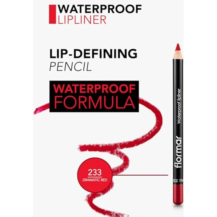 Flormar Waterproof Lipliner 246 Rosebush, Lipliner in Dramatic Red, 1,14 g - wasserfest und langanhaltend – Bild 5