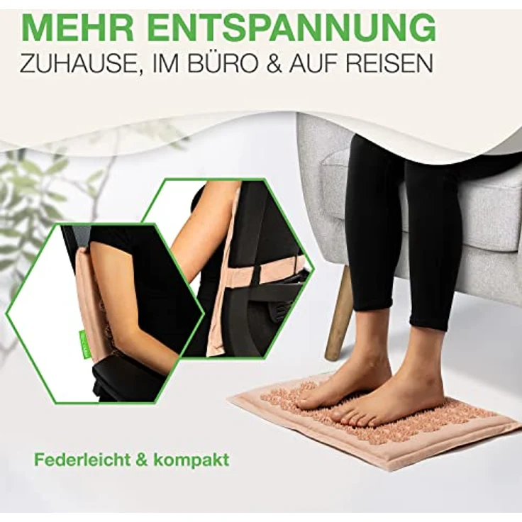 BACKLAxx® Akupressurmatte Fußmatte für Fussmassage und Rücken, 54 x 34 cm, 2.116 Spitzen – Bild 6