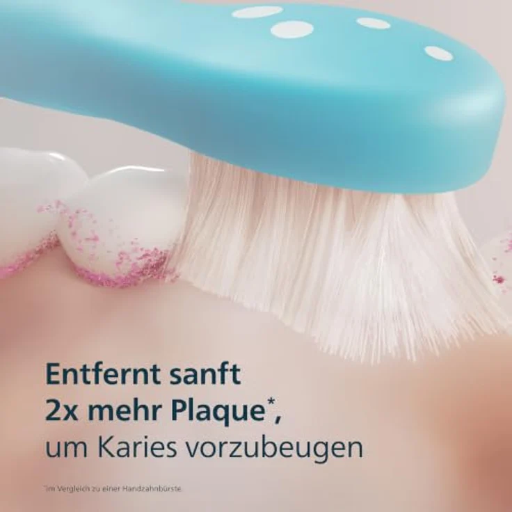 Philips Sonicare For Kids HX6500/23, Wiederaufladbare Schallzahnbürste für Kinder, weich, ergonomisch, türkis, 4 x 30 sec Putzzeit – Bild 3