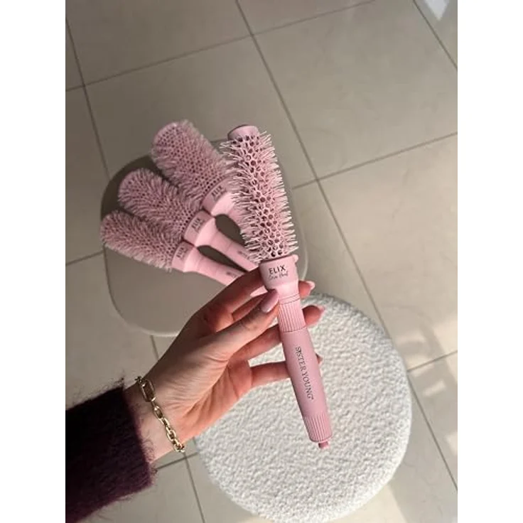 Sister Young ELIX NV-32 Rundbürste, keramische Stylingbürste mit 32 mm Durchmesser und antistatischen Borsten für voluminöse Frisuren – Bild 11
