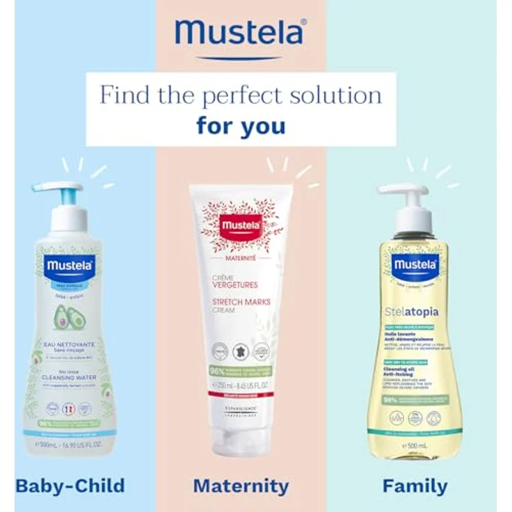 Mustela Bébé Reinigungswasser No-Rinse Cleansing Water, 500 ml, sanfte Reinigung ohne Wasser, mit Bio-Avocadoextrakt – Bild 11