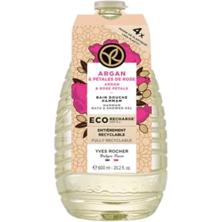 Yves Rocher Raspberry & Peppermint Energizing Bath Shower Gel, Duschgel für Damen, 600 ml, ohne Sulfate, vegane Formel