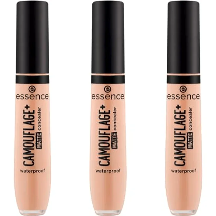 essence CAMOUFLAGE+ MATTE Concealer Nr. 70, Braun, langanhaltend, mattierend, abdeckend, vegan, ölfrei, 3er Pack (3x8ml)
