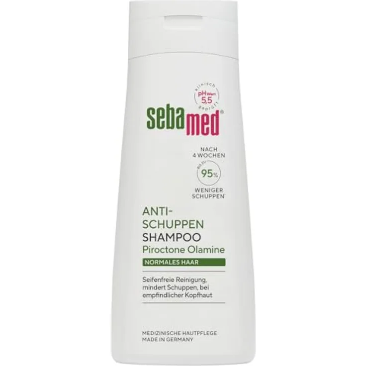 Sebamed Anti-Schuppen Shampoo 200 ml, bis zu 95% weniger Schuppen nach 4 Wochen, für normales Haar, pH-Wert 5,5, vegan, dermatologisch getestet